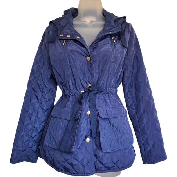 NY&Co. Quilted Medium Weight Jacket Drawstring Blue Size XS - Picture 1 of 8